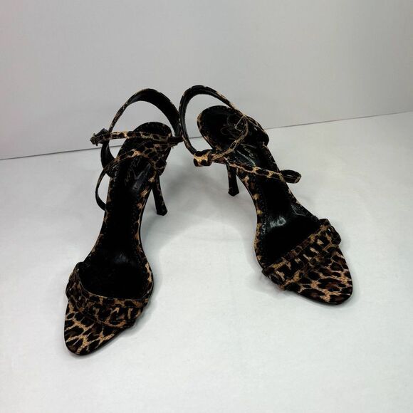 Metaphor Astonia Animal Print Fabric Hair Womens Heels Pumps Tiger Open Toe - Picture 5 of 12